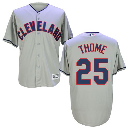 Indians #25 Jim Thome Grey New Cool Base Stitched MLB Jersey - Click Image to Close
